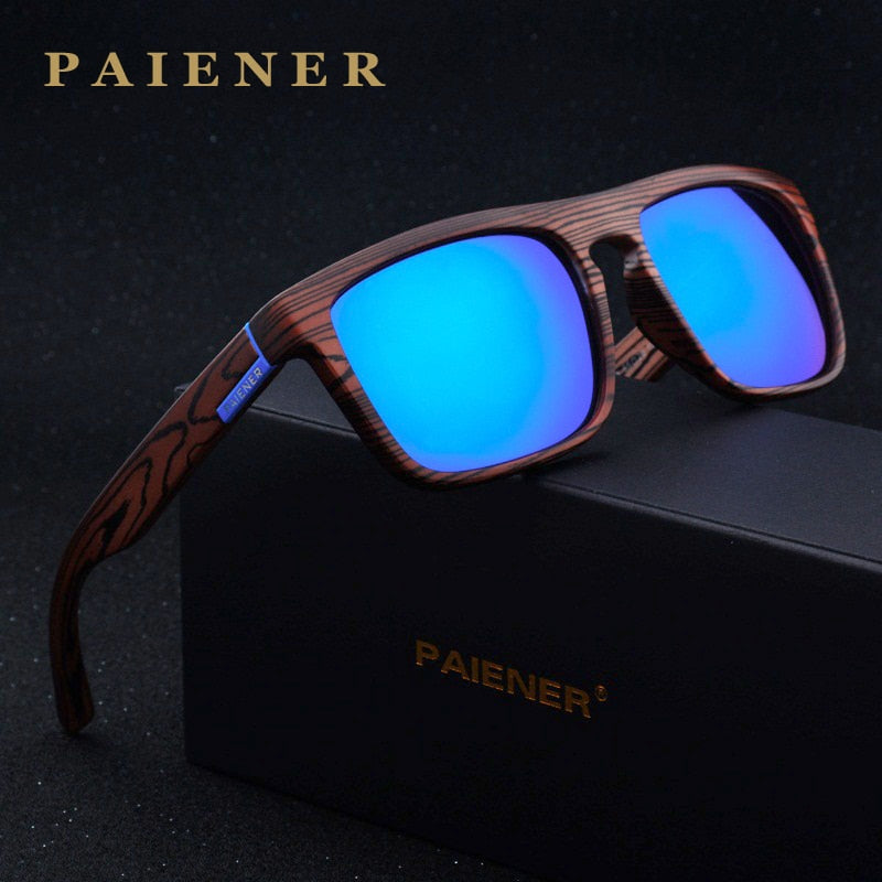 2017 Retro Imitation Bamboo Wood Polarized Sunglasses Women Men Brand Designer sunglass Sport Goggles Sun Glasses oculos de sol