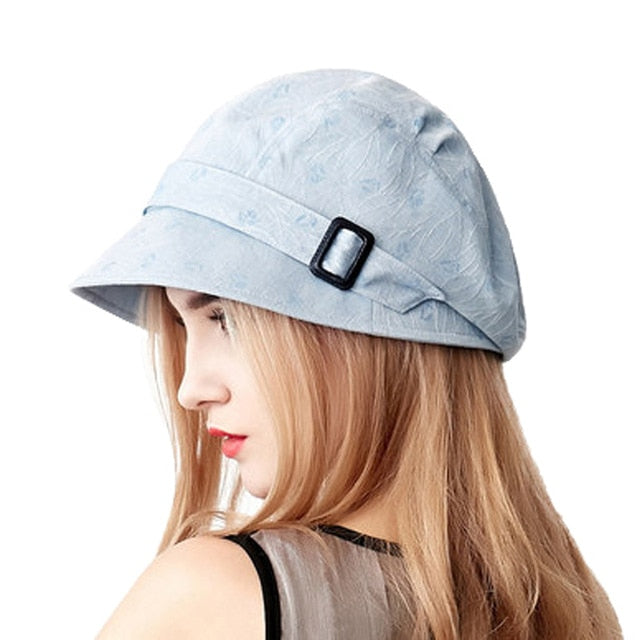 FS Fashion Cotton Sun Hat For Women Summer Outdoor Foldable Beach Hats Blue Pink Dark Gray Wide Brim Casual Visor Caps Femme