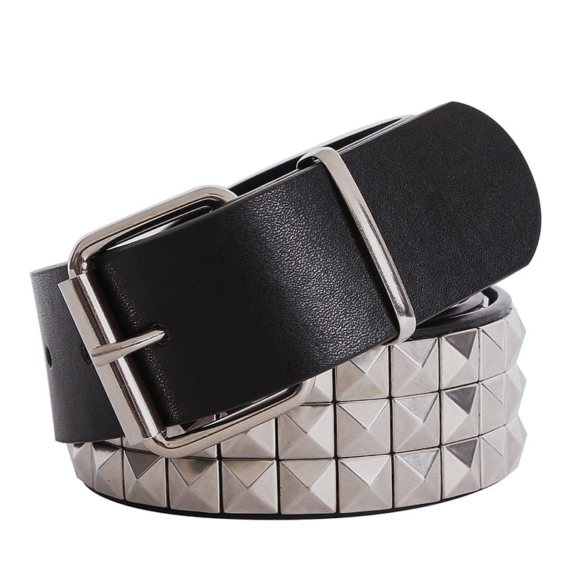 Shiny Pyramid Fashion Rivet Belt Men&Women's Studded Belt Punk Rock With Pin Buckle Free Shipping