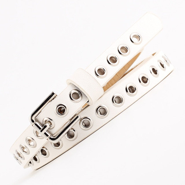 2019 New Strap Women Waist Belt Hollow Rivets PU Leather Strap for Womens Slim Waistband Female Ladies Apparel Accessories