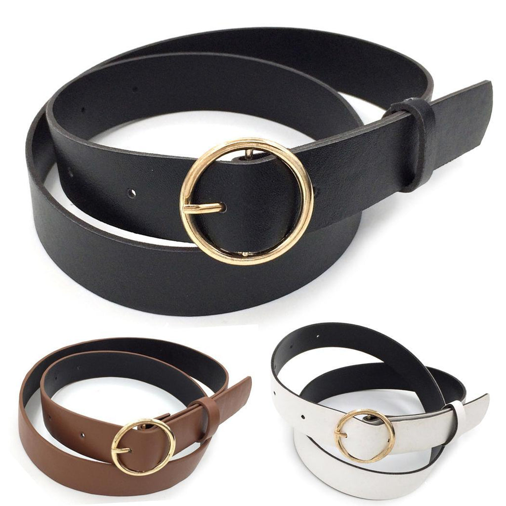 None Round Women Solid Fashion Buckle Waist Casual Shape Belt Riem Cinto Feminino Ceinture Femme Cinturon Mujer Harajuku Cinto