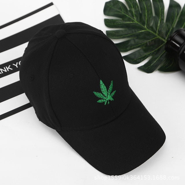 New Men Creative Maple Hemp Leaf Embroidery Baseball Hat Avoid Outdoor Sun Hot Women Best Adjustable Travel Baseball Cap CP1026