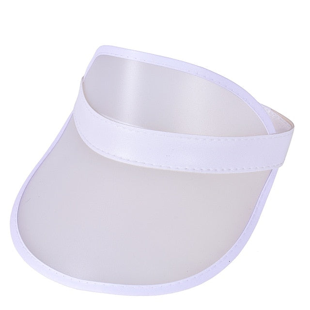 Summer Women Men Sun Hat Candy Color Transparent Empty Top Plastic PVC Sunscreen Hat Visor Caps Bicycle Sunshade Hat