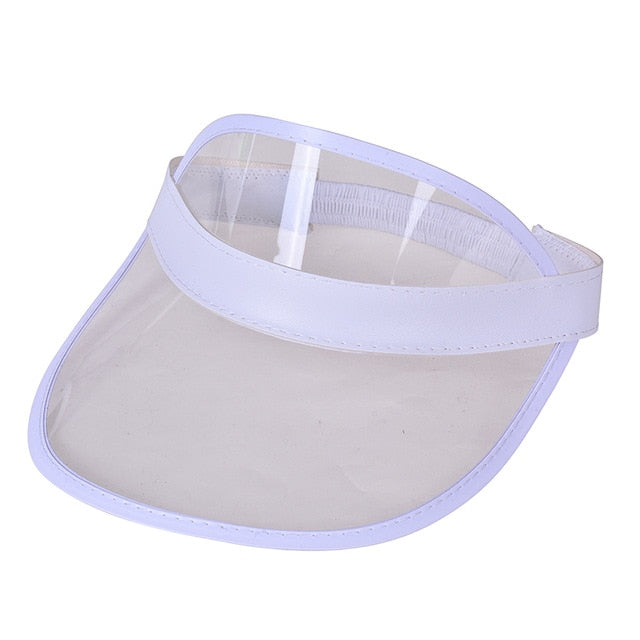 Summer Women Men Sun Hat Candy Color Transparent Empty Top Plastic PVC Sunscreen Hat Visor Caps Bicycle Sunshade Hat