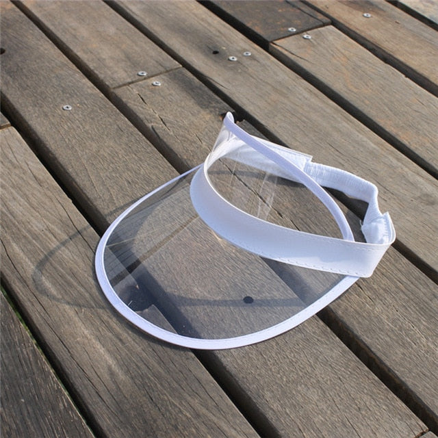 Summer Adult Casual UV Protection Sun Visor Caps Women's Fashion Sunshade Beach Party Hats Outdoor PVC Plastic Hat