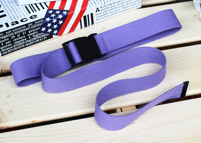 Women Harajuku Belt Red Letter Printed Fashion Unisex Double D Ring Canvas Strap Female Long Belts For Jeans Love Me More