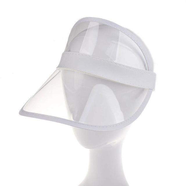 Hirigin 2019 Summer PVC Hat Sun Visor Party Casual Hat Clear Plastic Adult Sunscreen Cap Outdoor Sports Hats Women Ladies