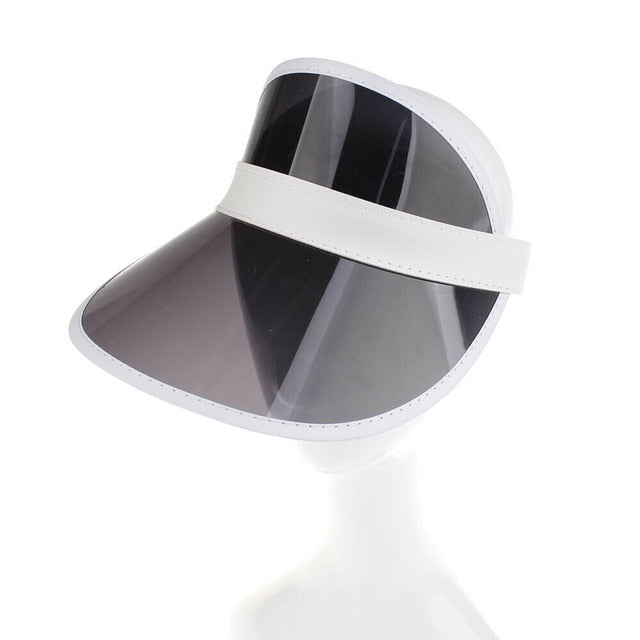Hirigin 2019 Summer PVC Hat Sun Visor Party Casual Hat Clear Plastic Adult Sunscreen Cap Outdoor Sports Hats Women Ladies
