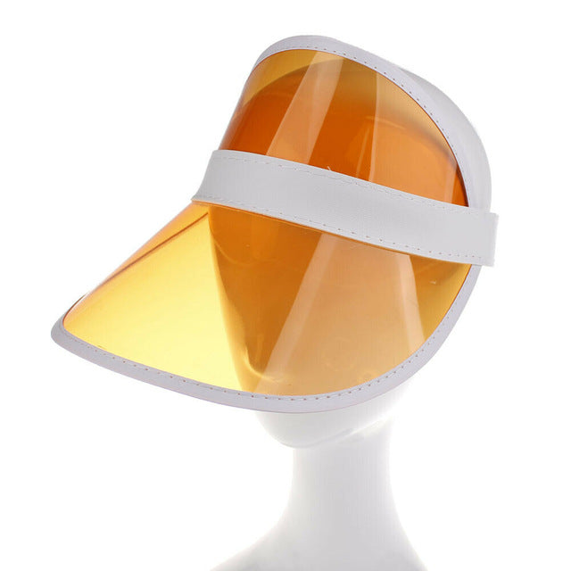 Hirigin 2019 Summer PVC Hat Sun Visor Party Casual Hat Clear Plastic Adult Sunscreen Cap Outdoor Sports Hats Women Ladies