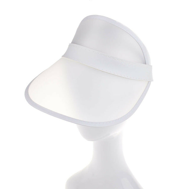 Hirigin 2019 Summer PVC Hat Sun Visor Party Casual Hat Clear Plastic Adult Sunscreen Cap Outdoor Sports Hats Women Ladies