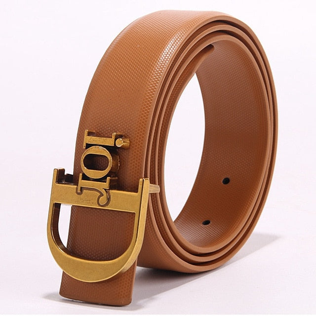 2019 Designer Belts Men Women High Quality Trending Luxury Brand Smooth Buckle Genuine Leather Waist Belt Casual Jeans Girdle